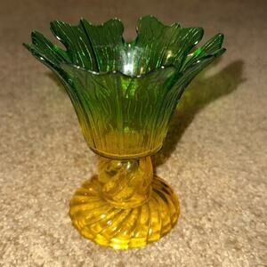 Marigold and Green Flash Glass Dessert Cup